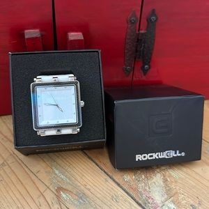 ROCKWELL men’s watch.  Like new.  White and silver